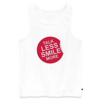 talk less smile more - Men's Premium Organic Tank Top - white - Front - AI Model Male 178 light (178cm)