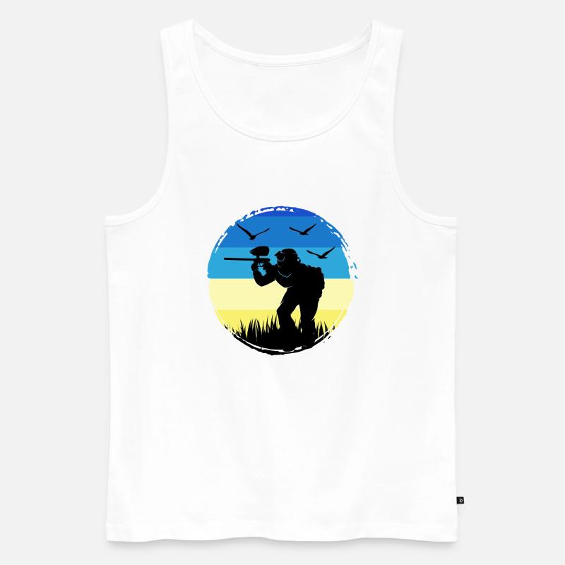 Paintball Gotcha Paintballspieler painter - Männer Premium Bio Tank Top - Weiß