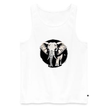 Petit éléphant dessin animé mignon amour aventure 7 - Débardeur bio Premium Homme - blanc - Devant - Michal (187cm)