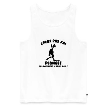 J’peux pas j’ai plongée - Débardeur bio Premium Homme - blanc - Devant - Michal (187cm)