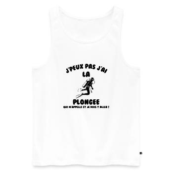 J’peux pas j’ai plongée - Débardeur bio Premium Homme - blanc - Devant - Michal (187cm)