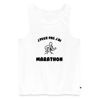 J’peux pas j’ai marathon - Débardeur bio Premium Homme - blanc - Devant - Michal (187cm)