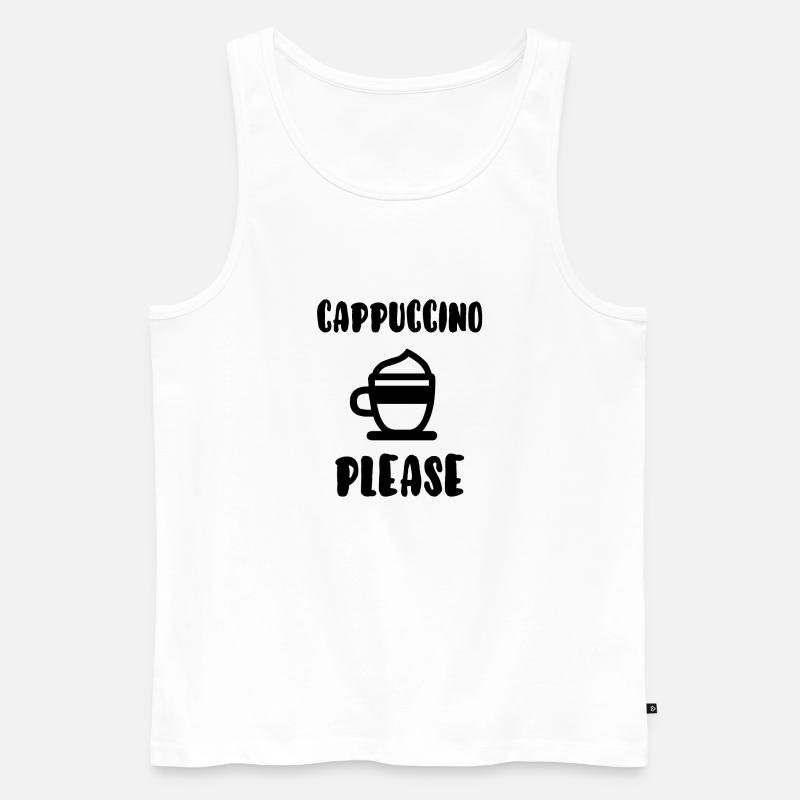 Cappuccino bitte - Männer Premium Bio Tank Top - Weiß
