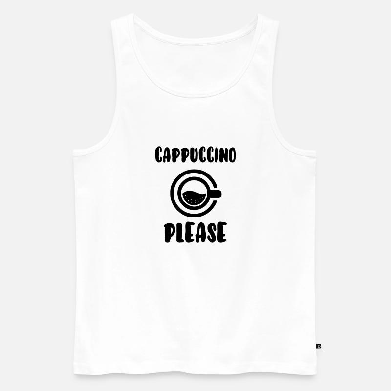 Cappuccino bitte - Männer Premium Bio Tank Top - Weiß
