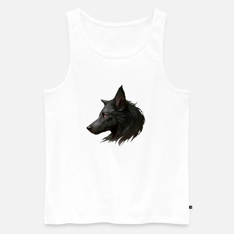 Der schwarze Wolf - Männer Premium Bio Tank Top - Weiß