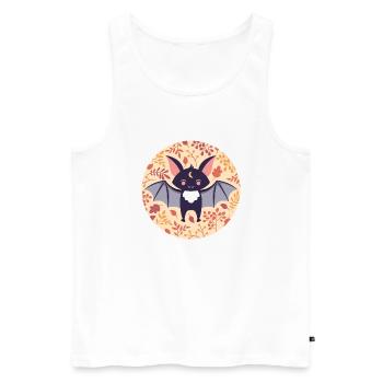 Bat with autumn pattern - Men's Premium Organic Tank Top - white - Front - AI Model Male 178 light (178cm)