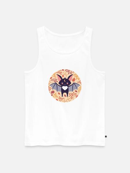 Bat with autumn pattern - Men's Premium Organic Tank Top - white