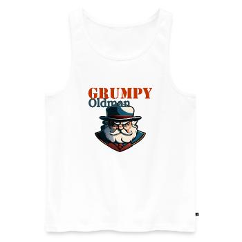 GRUMPY OLD MAN - Men's Premium Organic Tank Top - white - Front - AI Model Male 178 light (178cm)