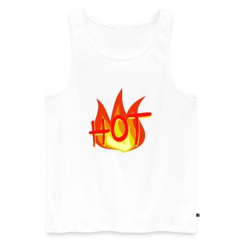 Hot like a flame - Männer Premium Bio Tank Top - Weiß - Vorne - AI Model Male 178 light (178cm)