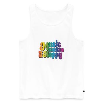 Music makes me happy - Men's Premium Organic Tank Top - white - Front - Michal (187cm)
