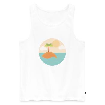 Palmen Urlaub Sommer Insel - Männer Premium Bio Tank Top - Weiß - Vorne - AI Model Male 178 light (178cm)