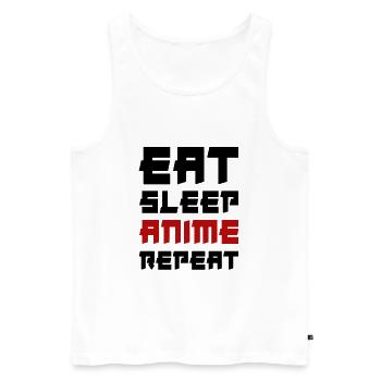 Eat Sleep Anime Repeat - Männer Premium Bio Tank Top - Weiß - Vorne - Michal (187cm)