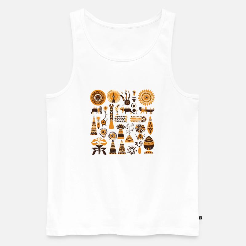 Afrikanische Folklore - Männer Premium Bio Tank Top - Weiß
