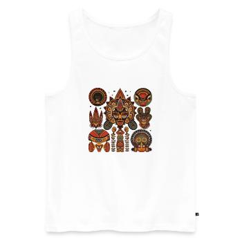 Traditionelles afrikanisches Design - Männer Premium Bio Tank Top - Weiß - Vorne - AI Model Male 178 light (178cm)