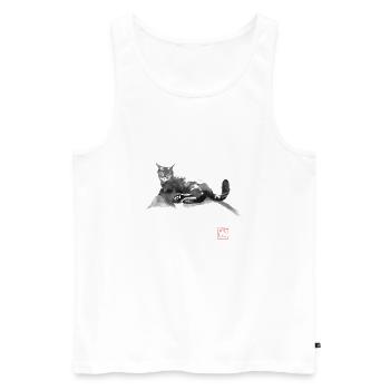 cat on the road - Débardeur bio Premium Homme - blanc - Devant - Michal (187cm)