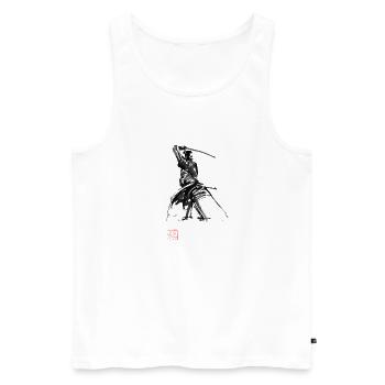 Samurai on guard 02 - Men's Premium Organic Tank Top - white - Front - Michal (187cm)