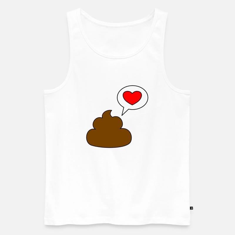 Kackhaufen mit Sprechblase in der ein Herz ist. - Männer Premium Bio Tank Top - Weiß