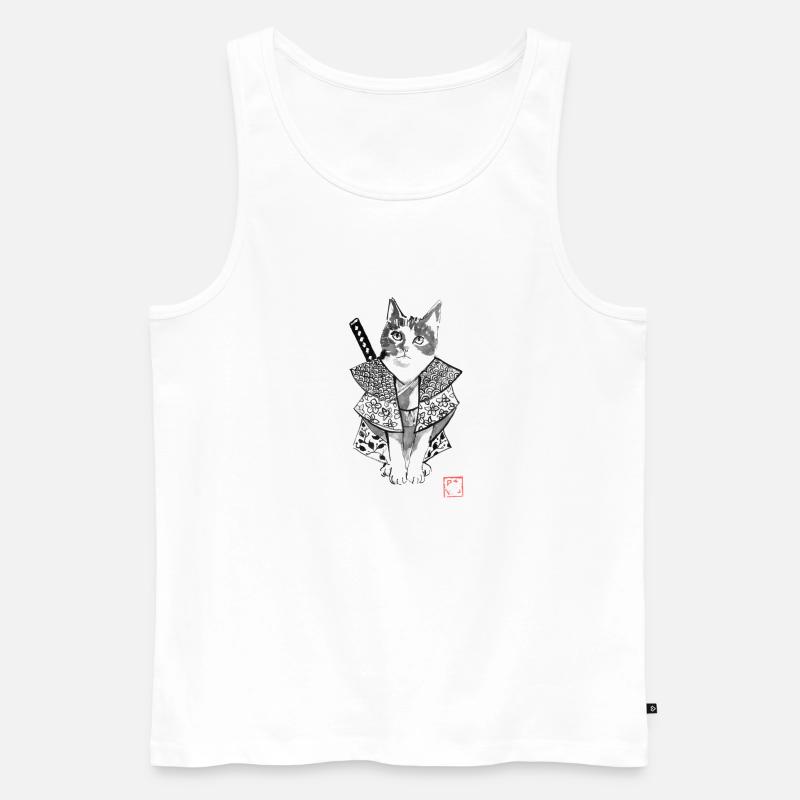 Chatmourai - Männer Premium Bio Tank Top - Weiß