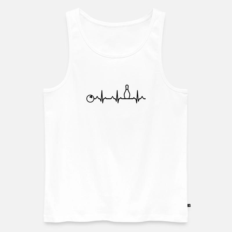 Bowling Herzschlag Idee Bowling Geschenk - Männer Premium Bio Tank Top - Weiß