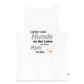 Lieber viele Hunde an der Leine - Männer Premium Bio Tank Top - Weiß - Vorne - Michal (187cm)