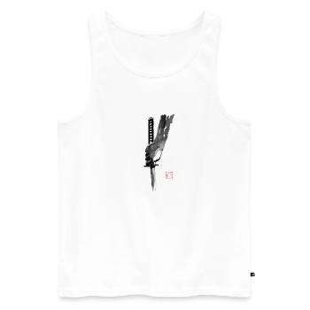 hand and sword - Men's Premium Organic Tank Top - white - Front - AI Model Male 178 light (178cm)