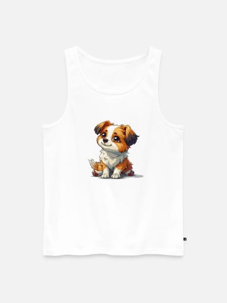 Niedlicher kleiner Hund - Männer Premium Bio Tank Top - Weiß