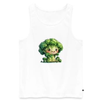 Broccoli vegetables - Men's Premium Organic Tank Top - white - Front - Michal (187cm)