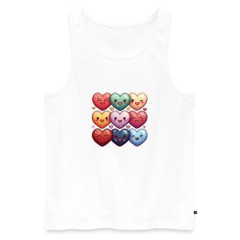 Hearts also good for children and birthdays - Men's Premium Organic Tank Top - white - Front - Michal (187cm)