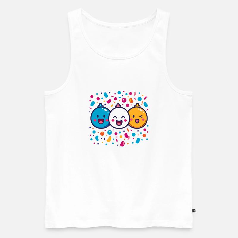 Fasnachtsfreude mit Konfetti - Männer Premium Bio Tank Top - Weiß