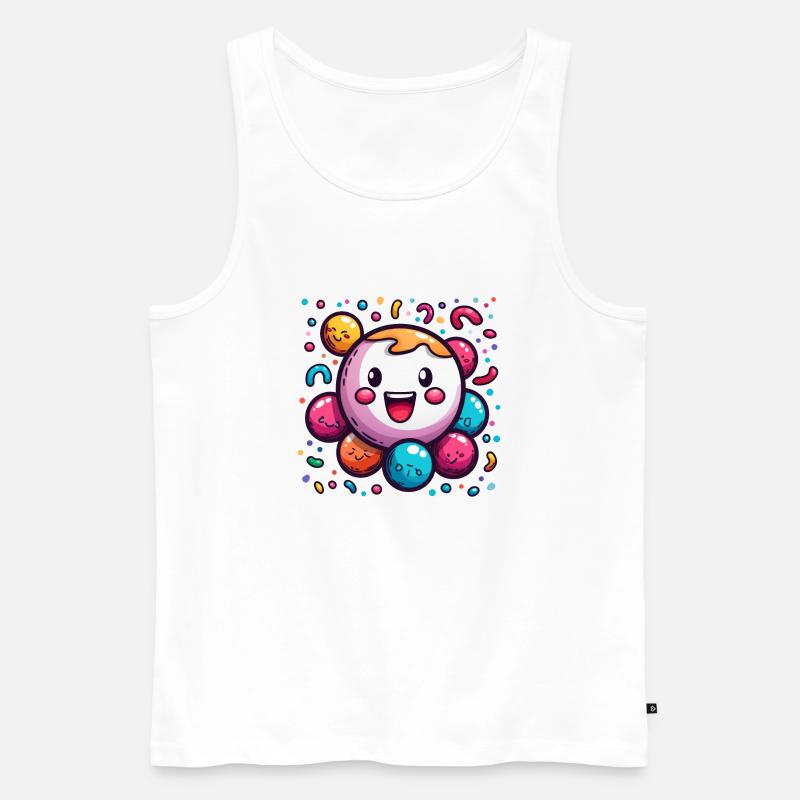 Fasnachtsfreude mit Konfetti - Männer Premium Bio Tank Top - Weiß