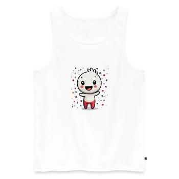 Joie de carnaval avec des confettis - Débardeur bio Premium Homme - blanc - Devant - Michal (187cm)