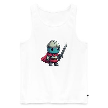 Tapferer Ritter im Comicstil für Kinder - Männer Premium Bio Tank Top - Weiß - Vorne - AI Model Male 178 light (178cm)