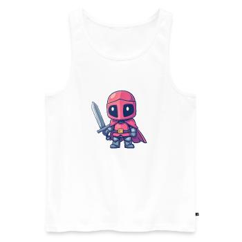 Tapferer Ritter im Comicstil für Kinder - Männer Premium Bio Tank Top - Weiß - Vorne - AI Model Male 178 light (178cm)