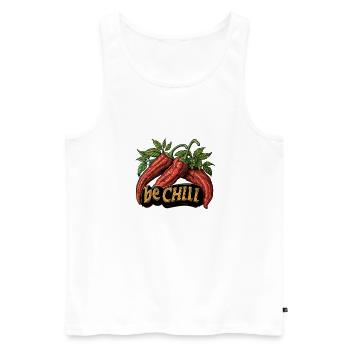 be Chilll - Men's Premium Organic Tank Top - white - Front - Michal (187cm)