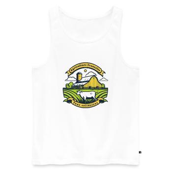 Farmer Support #1 - Men's Premium Organic Tank Top - white - Front - AI Model Male 178 light (178cm)
