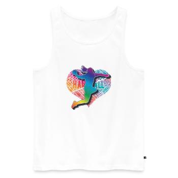 Handball Spielerin Herz - Männer Premium Bio Tank Top - Weiß - Vorne - Michal (187cm)