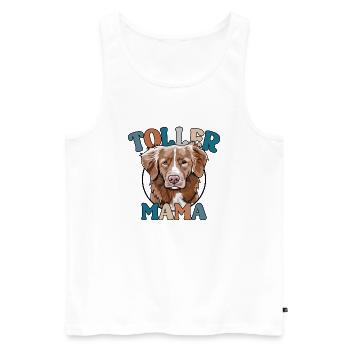 Great Mom Nouvelle-Écosse Duck Tolling Retriever - Débardeur bio Premium Homme - blanc - Devant - AI Model Male 178 light (178cm)