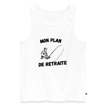 MON PLAN DE RETRAITE - Débardeur bio Premium Homme - blanc - Devant - Michal (187cm)