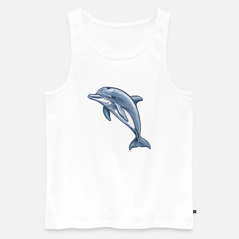 Delfin - Männer Premium Bio Tank Top - Weiß