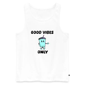 drink cartoon vibes - Men's Premium Organic Tank Top - white - Front - AI Model Male 178 light (178cm)