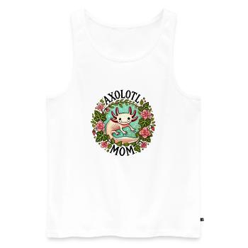 Maman axolotl - Débardeur bio Premium Homme - blanc - Devant - Michal (187cm)