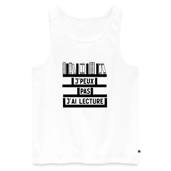 J Peux Pas J Ai Lecture - Débardeur bio Premium Homme - blanc - Devant - Michal (187cm)