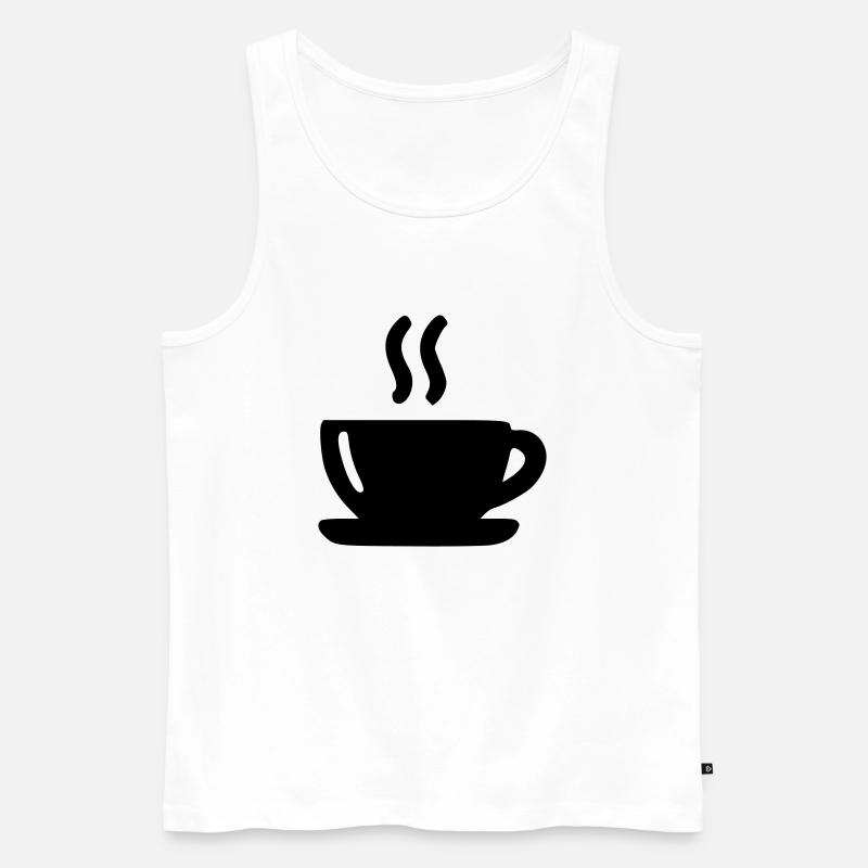 Kaffeebecher - Männer Premium Bio Tank Top - Weiß