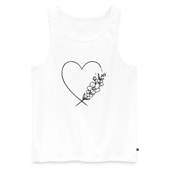 Herz - Männer Premium Bio Tank Top - Weiß - Vorne - Michal (187cm)
