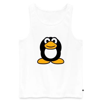Penguin hear nothing, numb hands cover ears - Men's Premium Organic Tank Top - white - Front - Michal (187cm)