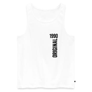 1990 Jubiläumsgeschenk 1990 Limitierte Auflage 1990 - Männer Premium Bio Tank Top - Weiß - Vorne - Michal (187cm)