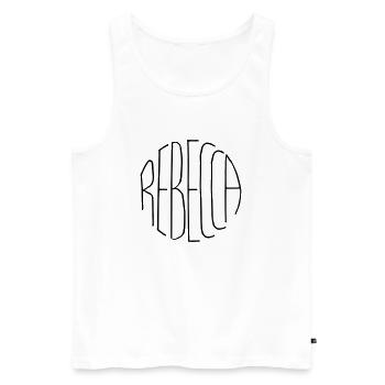 Rebecca - Men's Premium Organic Tank Top - white - Front - AI Model Male 178 light (178cm)
