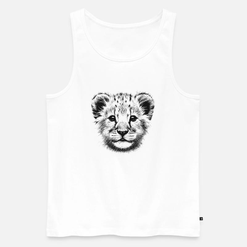 Löwe - Männer Premium Bio Tank Top - Weiß