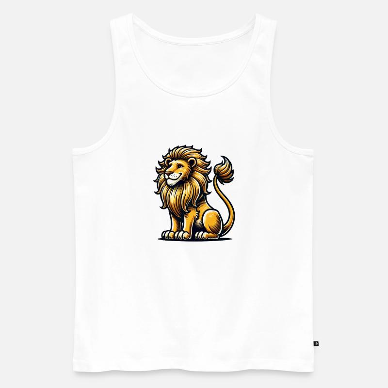 löwe - Männer Premium Bio Tank Top - Weiß
