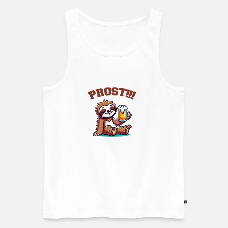 faultier bier comic - Männer Premium Bio Tank Top - Weiß